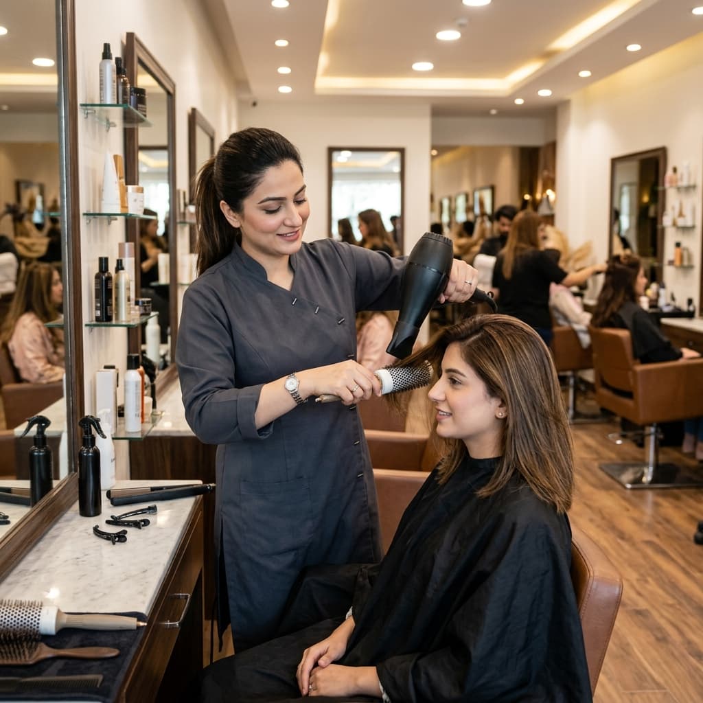 Verified salon worker at work on Aya Sir G!